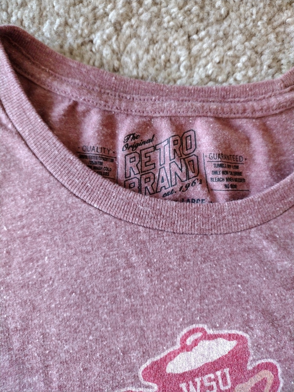 Women's WSU Women's Maroon 'Go Cougs' Mascot T-Shirt Size L - Picture 8 of 14